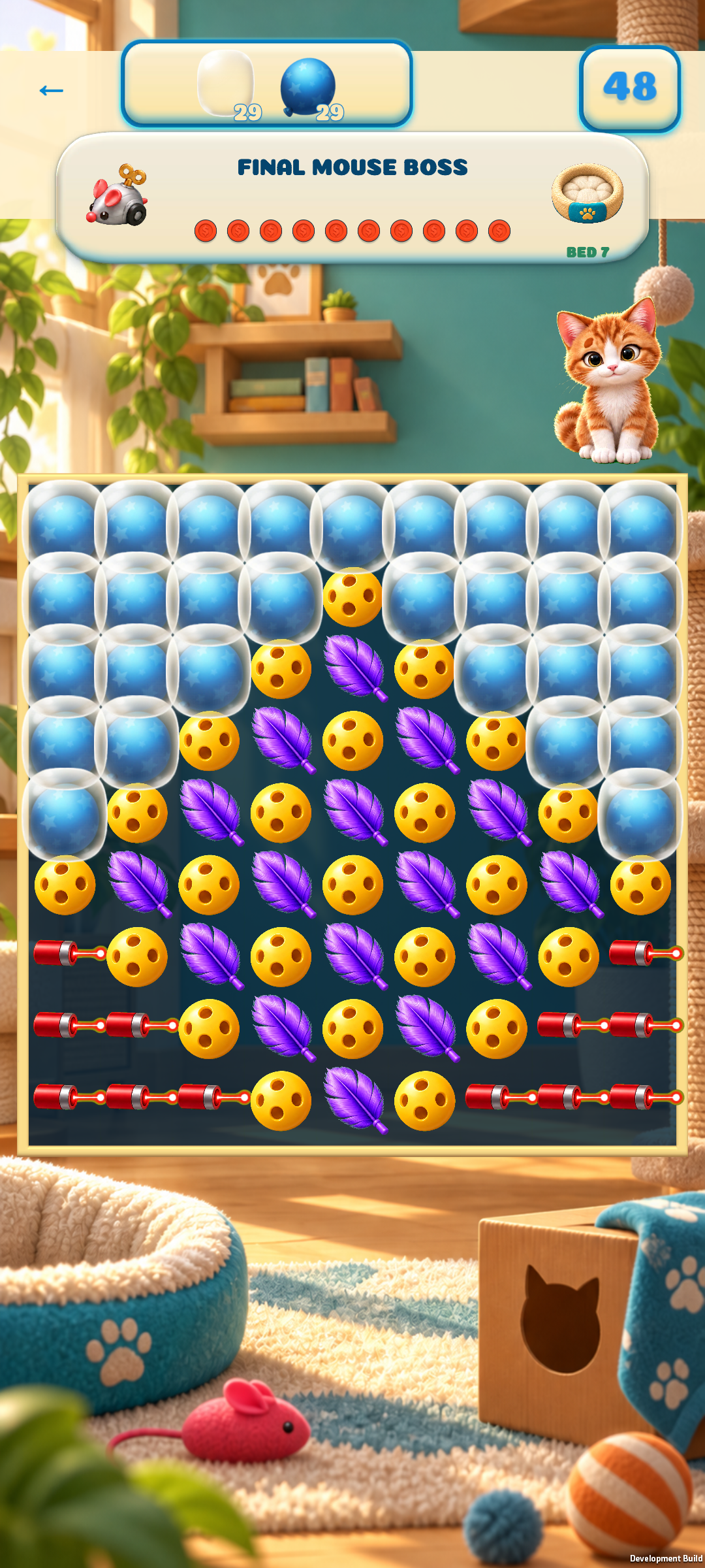The final mouse boss puzzle board in Loudsoup Cat Match.